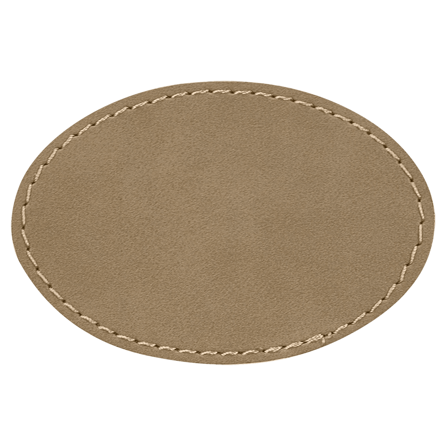 3" x 2" Oval Light Laserable Leatherette Patch with Kota Pro Adhesive