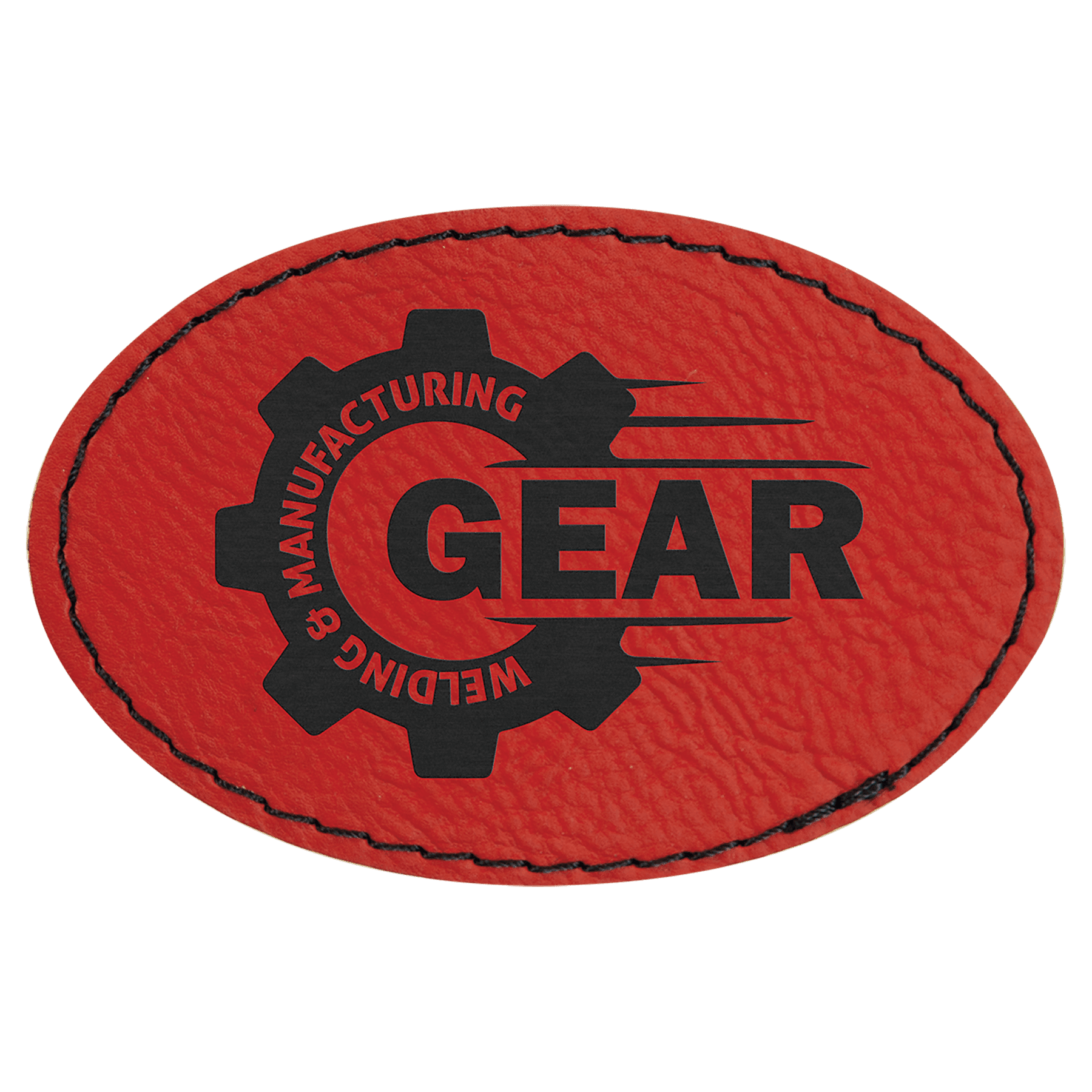 3" x 2" Oval Laserable Leatherette Patch with Kota Pro Adhesive