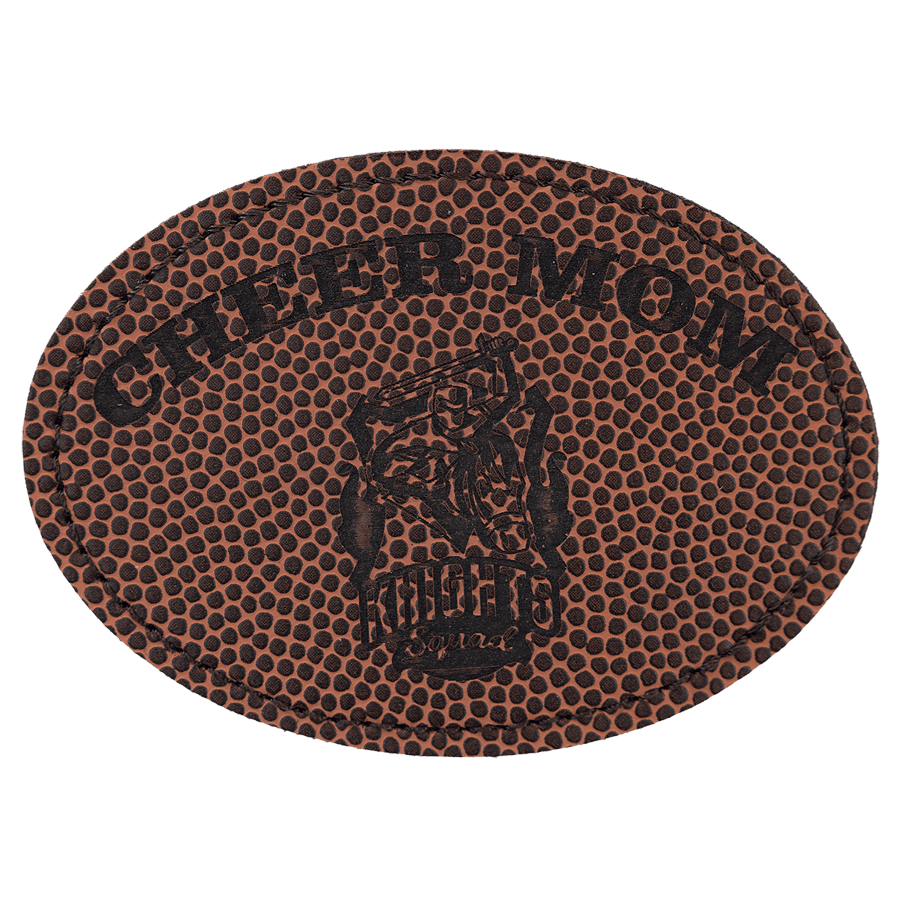 3 1/2" x 2 1/2" Oval Football Laserable Leatherette Patch with Adhesive