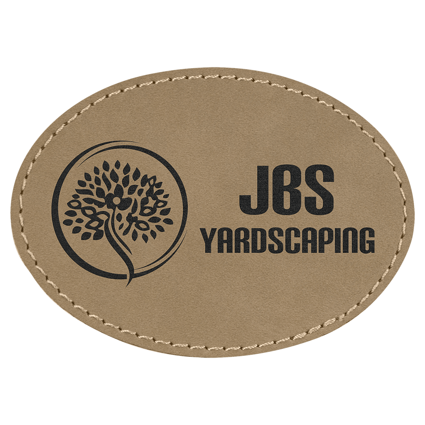 3 1/2" x 2 1/2" Oval Light Laserable Leatherette Patch with Kota Pro Adhesive