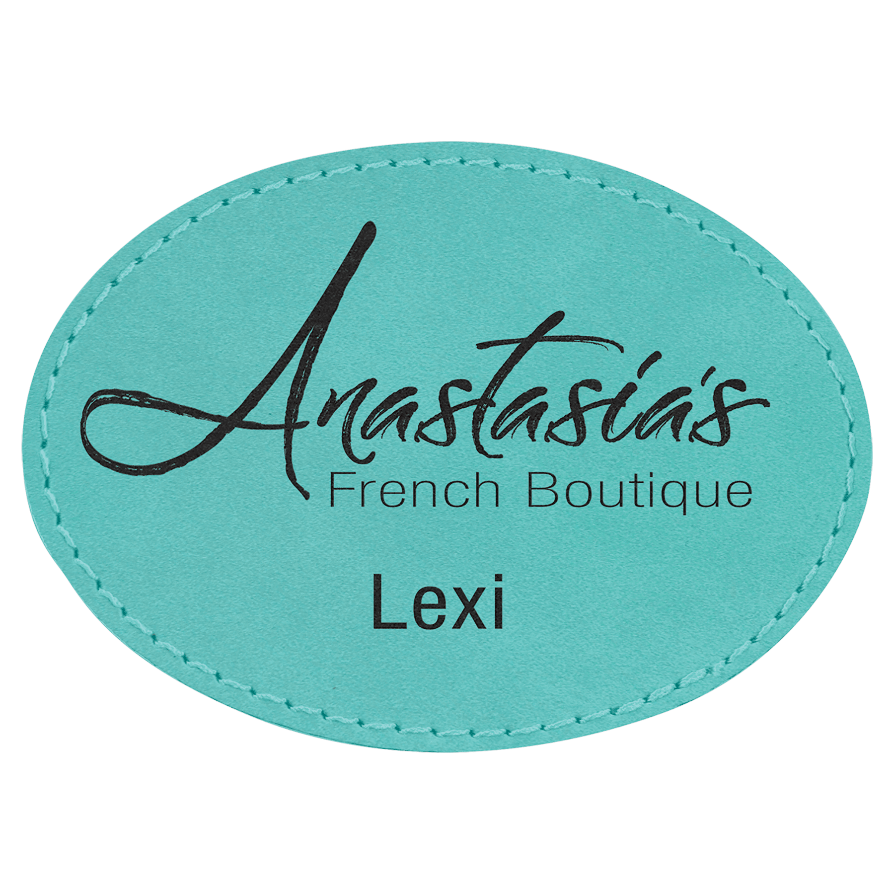 3 1/2" x 2 1/2" Oval Laserable Leatherette Patch with Kota Pro Adhesive