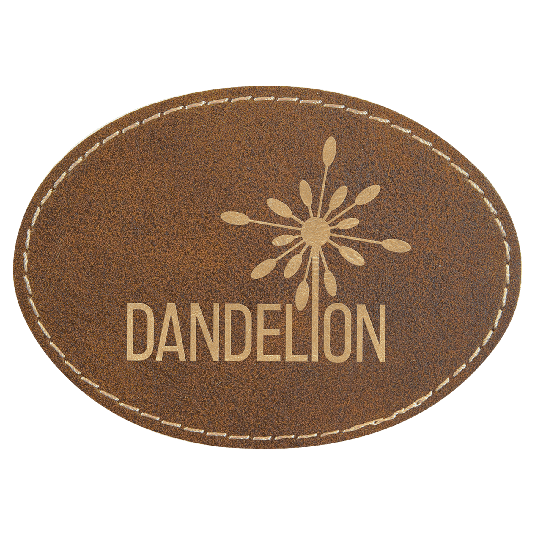 3 1/2" x 2 1/2" Oval Rustic/Gold Laserable Leatherette Patch with Kota Pro Adhesive