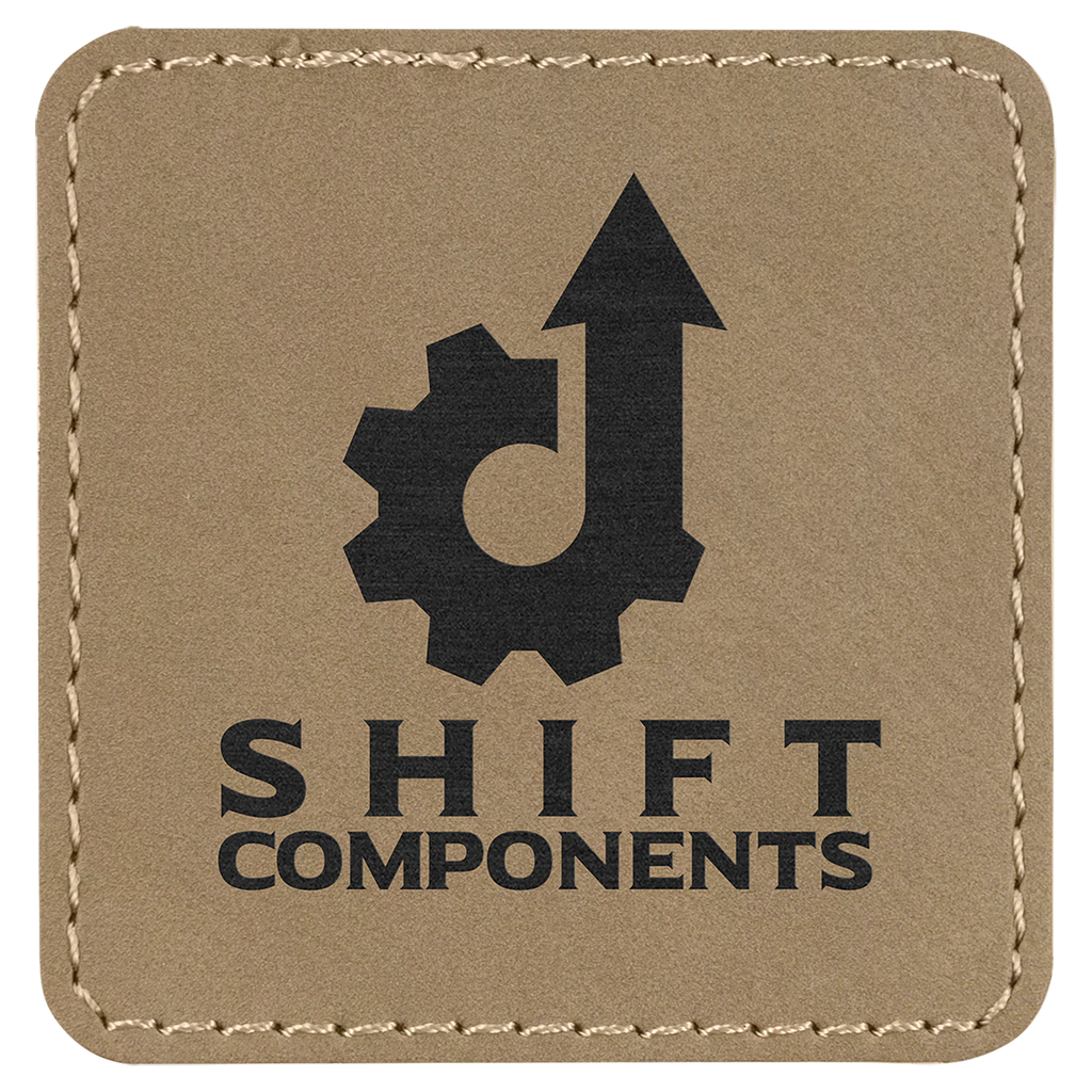 2 1/2" x 2 1/2" Square Light Laserable Leatherette Patch with Adhesive