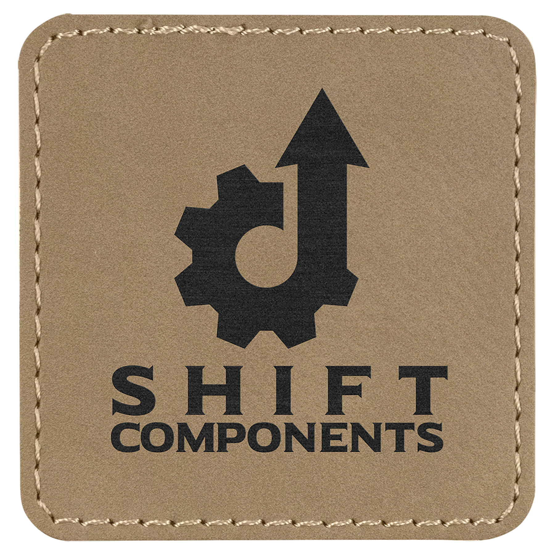 2 1/2" x 2 1/2" Square Light Laserable Leatherette Patch with Adhesive
