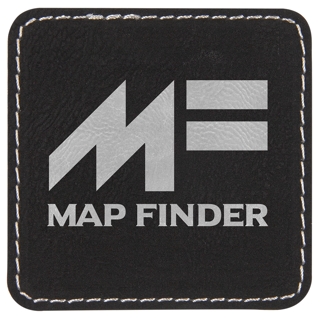 2 1/2" x 2 1/2" Square/Silver Laserable Leatherette Patch with Adhesive