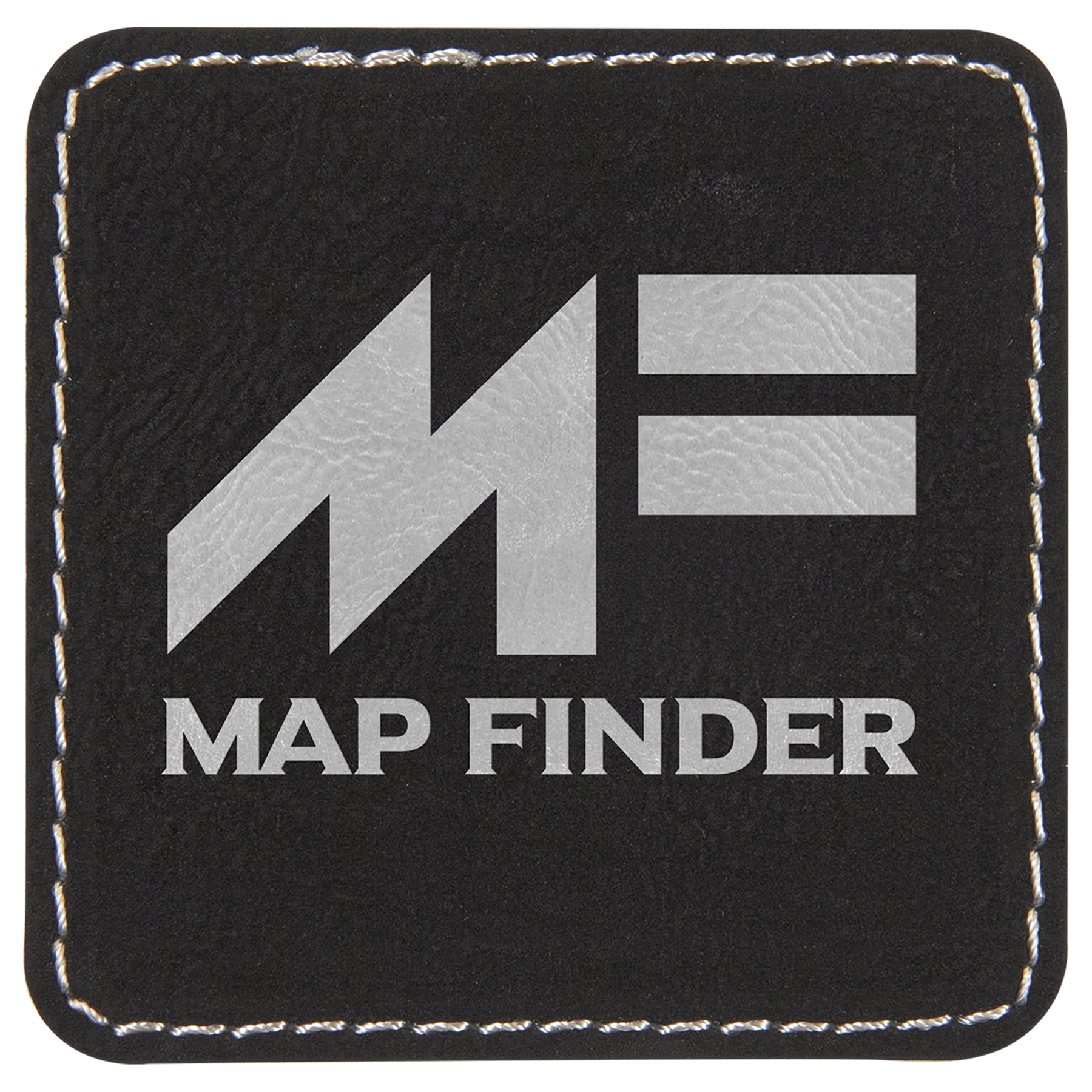 2 1/2" x 2 1/2" Square/Silver Laserable Leatherette Patch with Adhesive