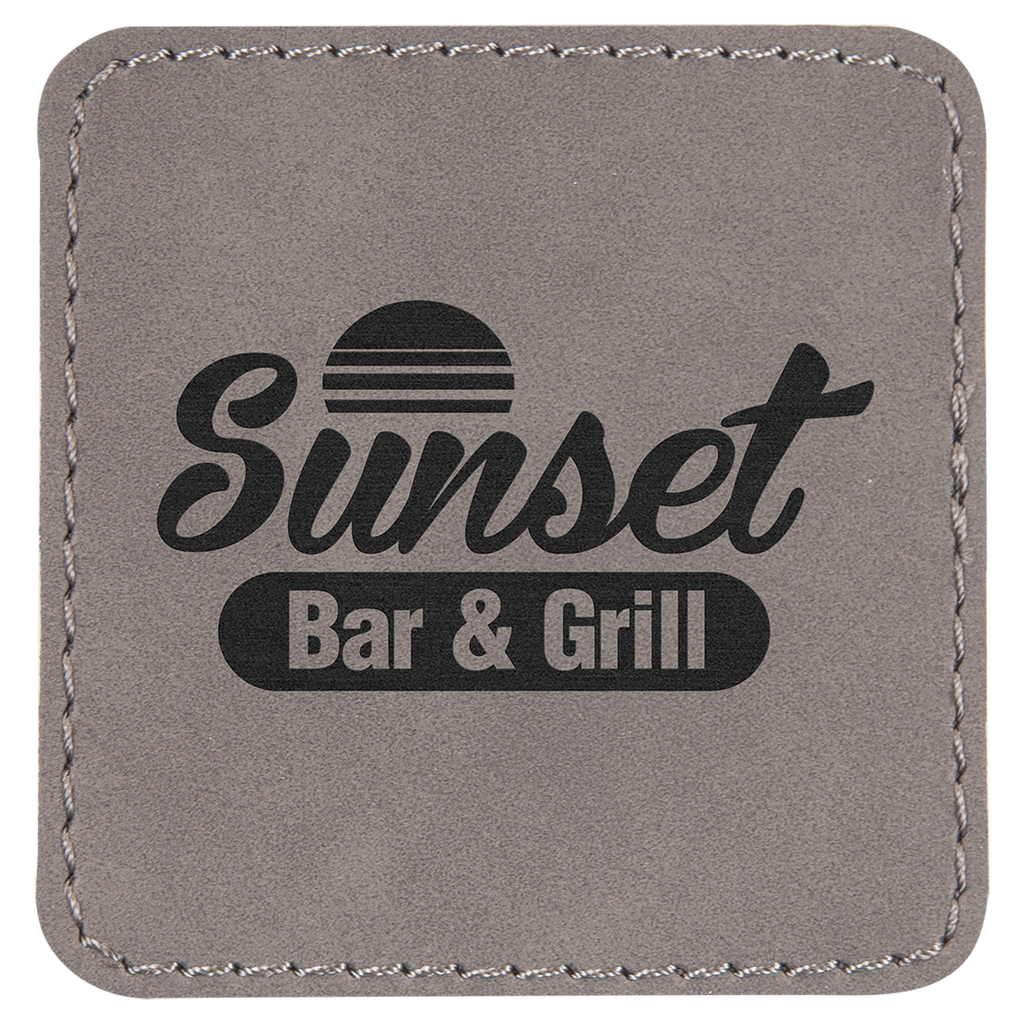 2 1/2" x 2 1/2" Square Laserable Leatherette Patch with Adhesive