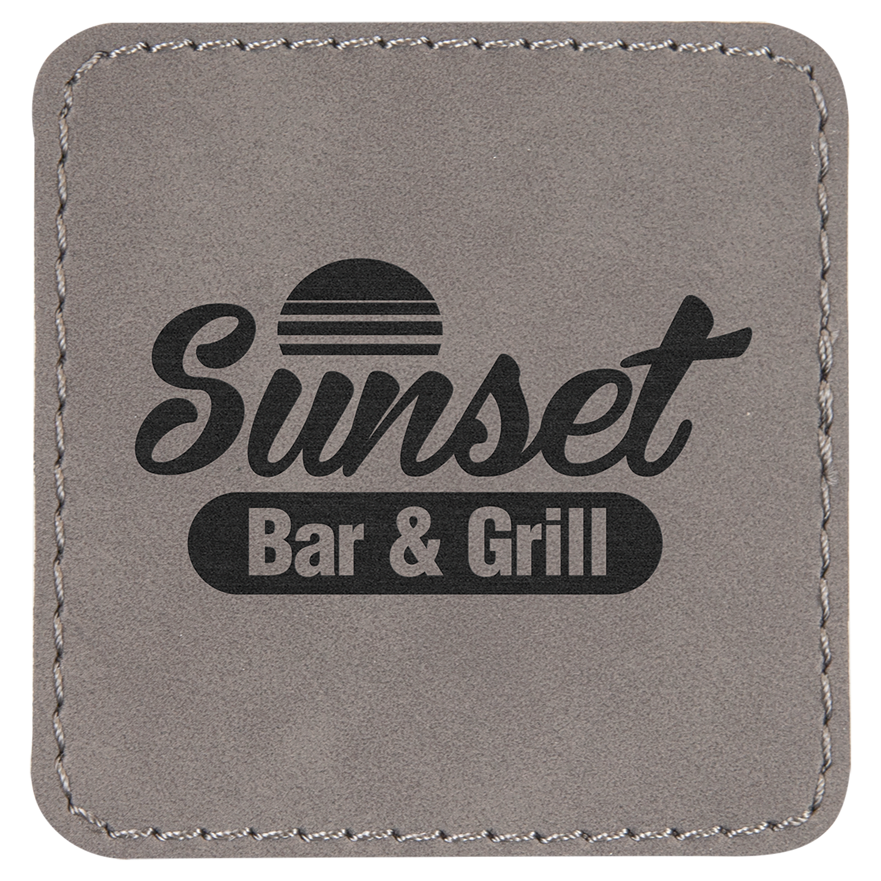 2 1/2" x 2 1/2" Square Laserable Leatherette Patch with Adhesive