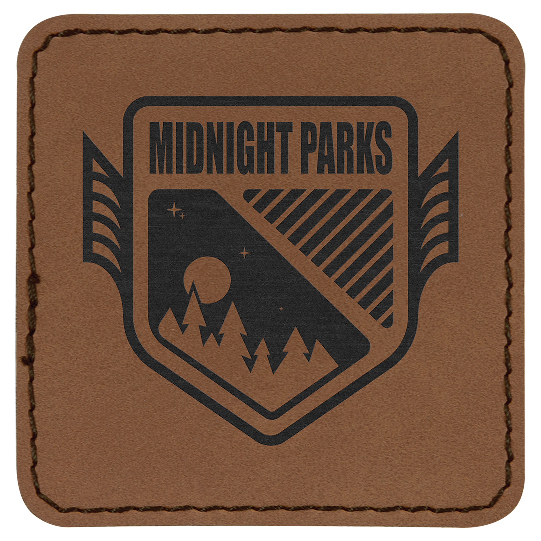 2 1/2" x 2 1/2" Dark Laserable Leatherette Patch with Adhesive