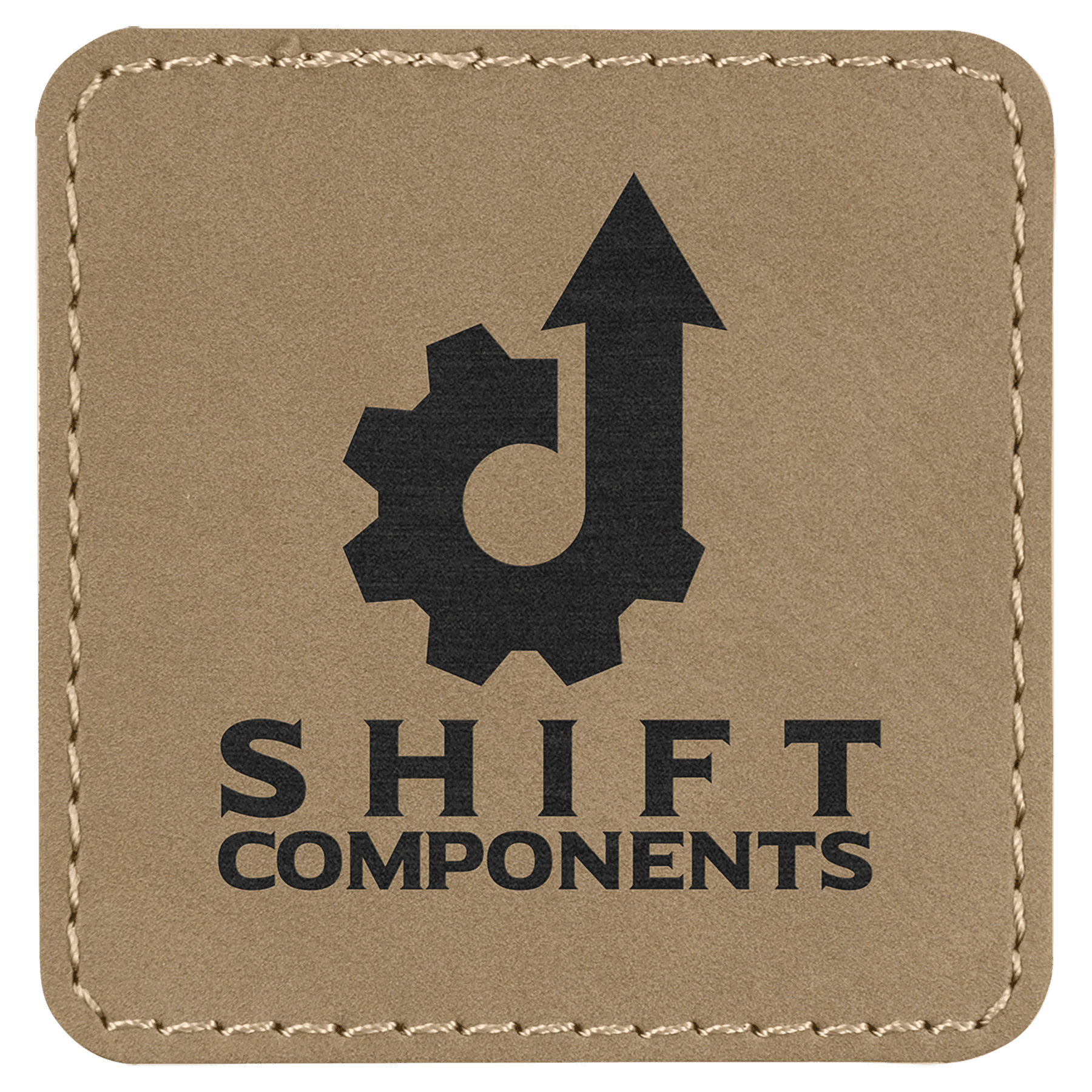 2 1/2" x 2 1/2" Square Light Laserable Leatherette Patch with Kota Pro Adhesive