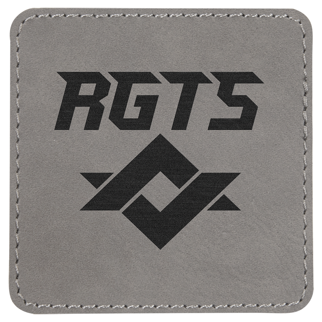 3" x 3" Square Laserable Leatherette Patch with Adhesive