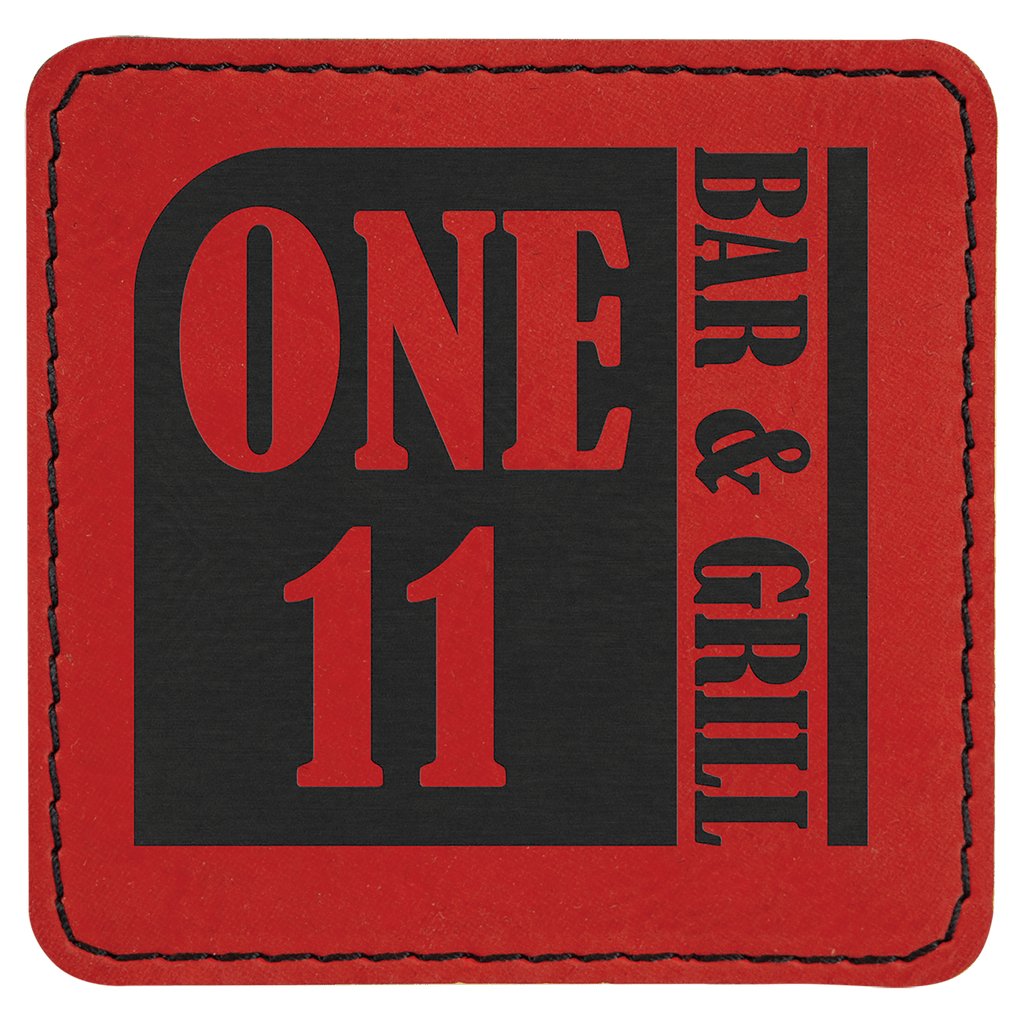 3" x 3" Square Laserable Leatherette Patch with Adhesive