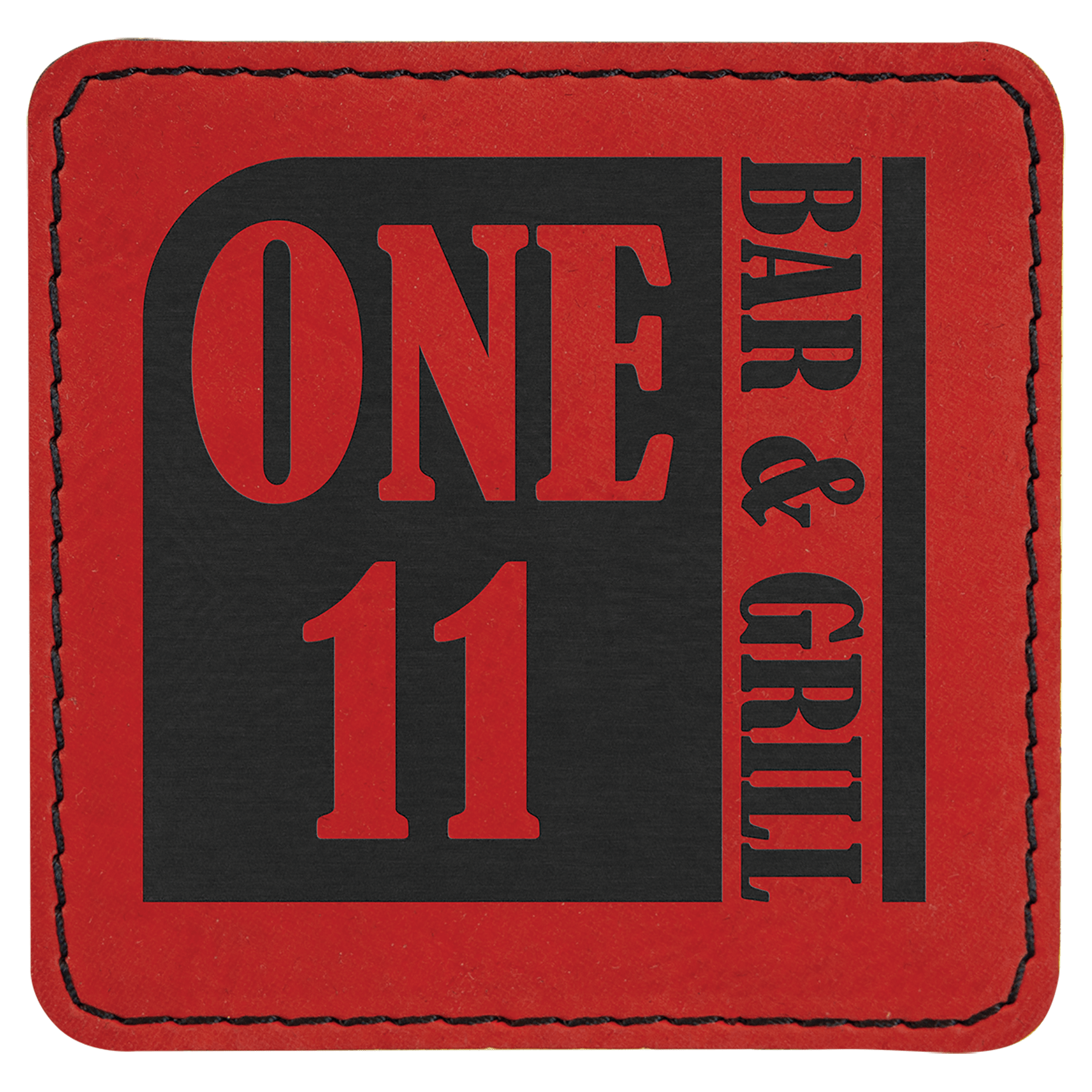 3" x 3" Square Laserable Leatherette Patch with Adhesive