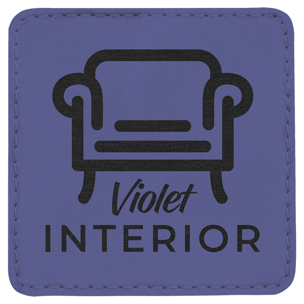 3" x 3" Square Laserable Leatherette Patch with Adhesive