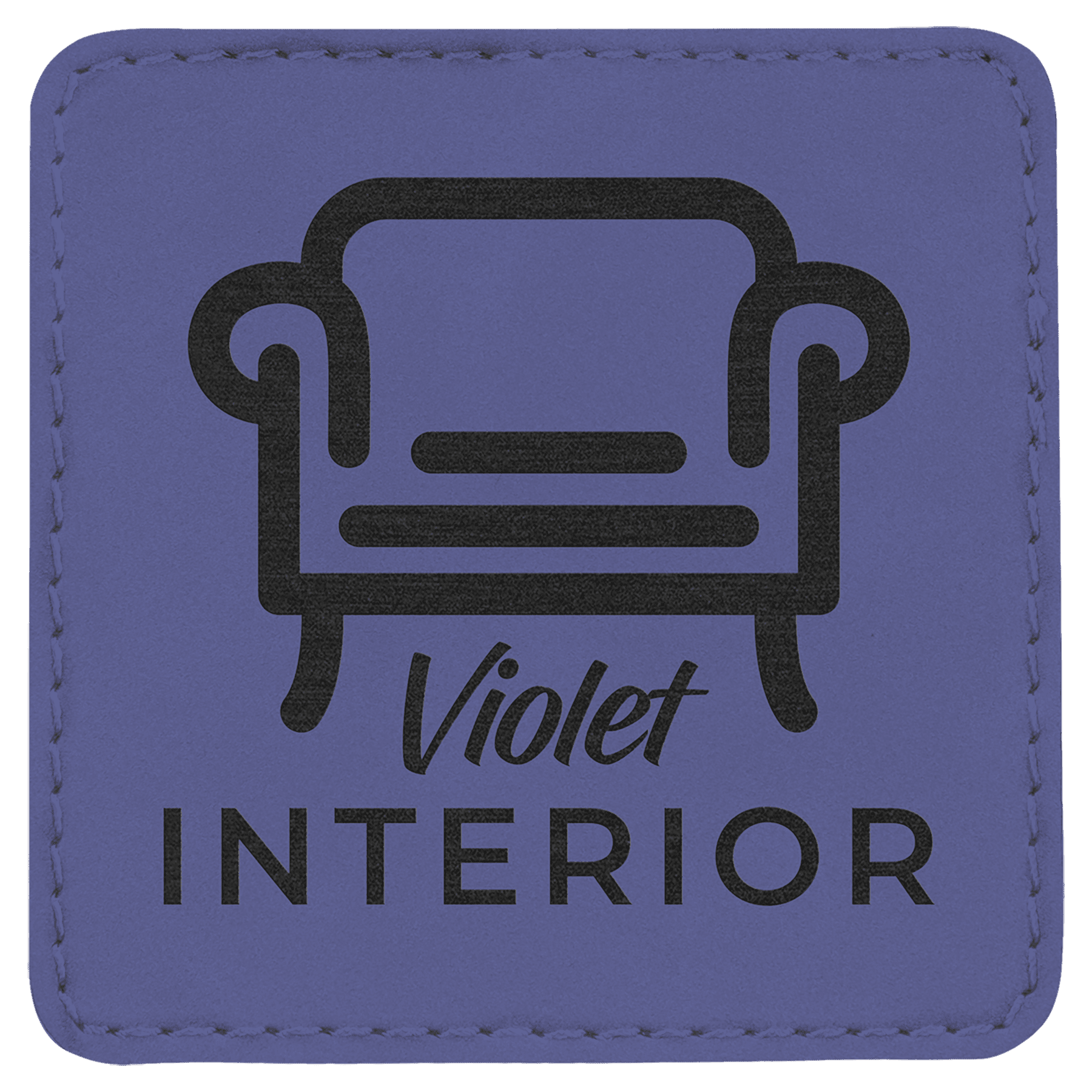 3" x 3" Square Laserable Leatherette Patch with Adhesive