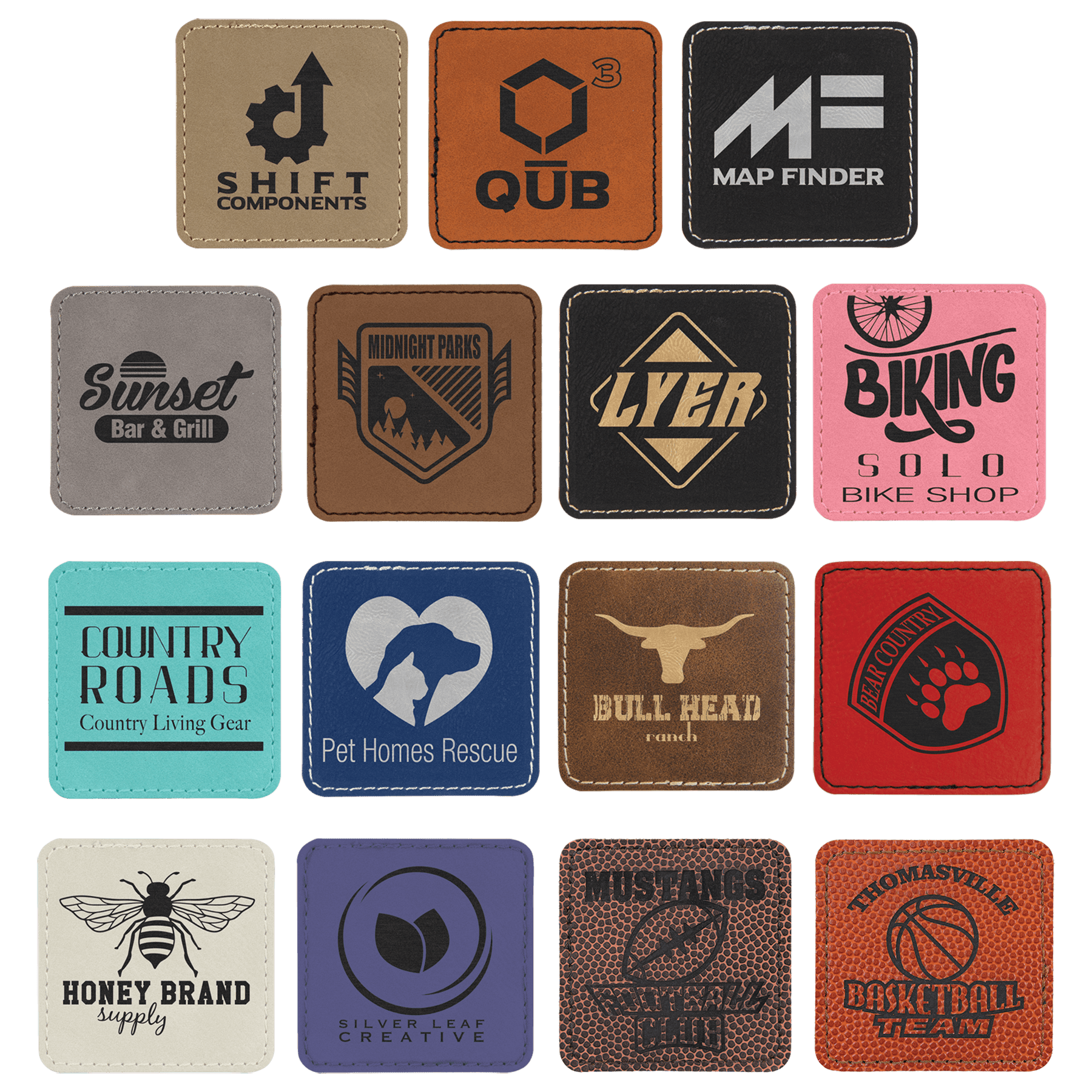 2 1/2" x 2 1/2" Square Laserable Leatherette Patch with Kota Pro Adhesive
