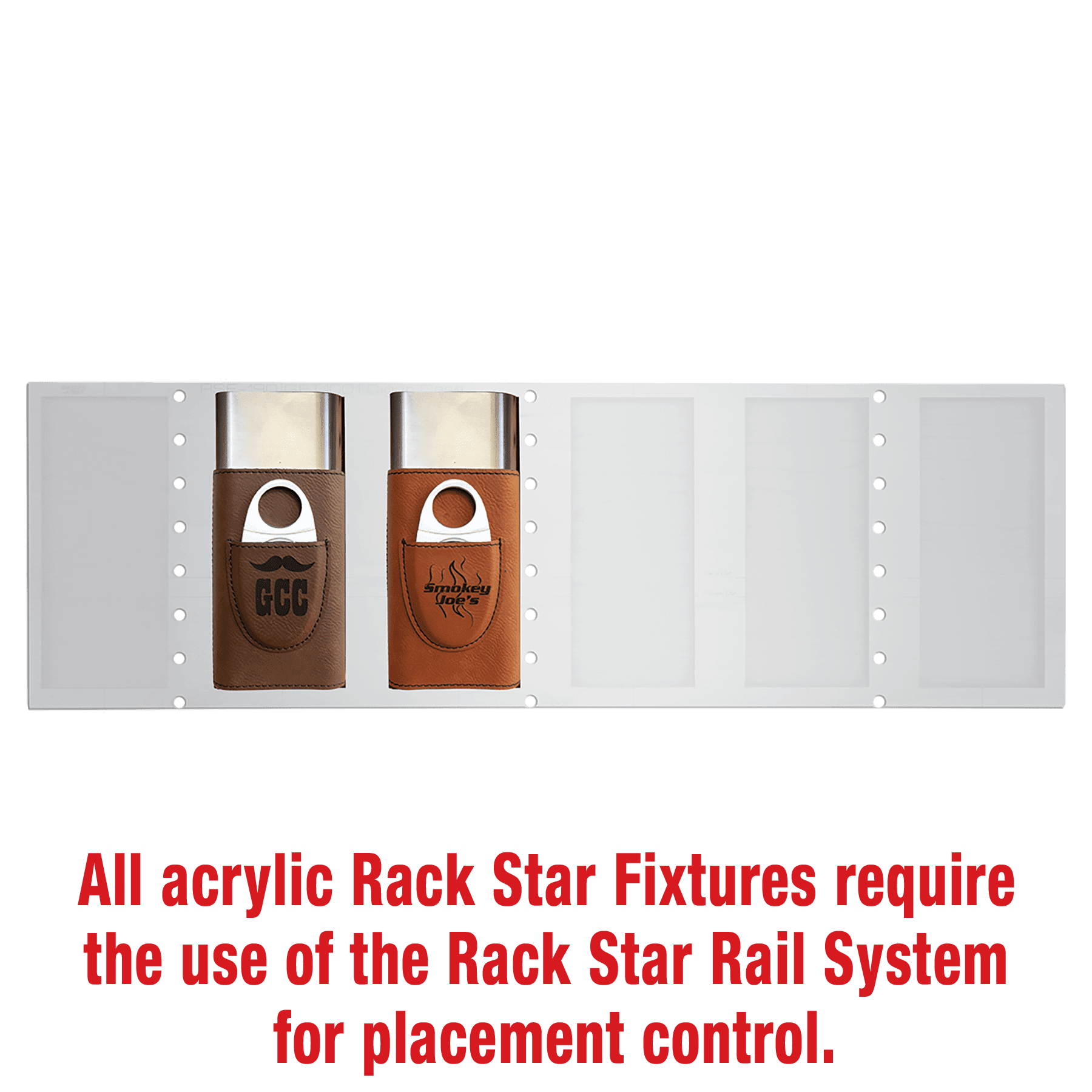 Laserable Leatherette Cigar Case with Cutter Rack Star Fixture-Holds 6