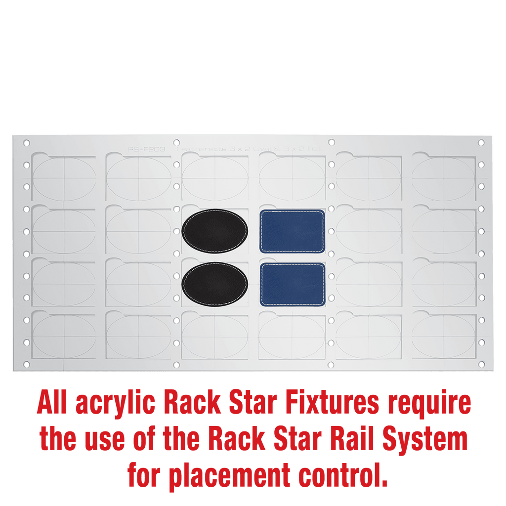 3" x 2" Rectangle/Oval Laserable Leatherette Patch Fixture-Holds 24