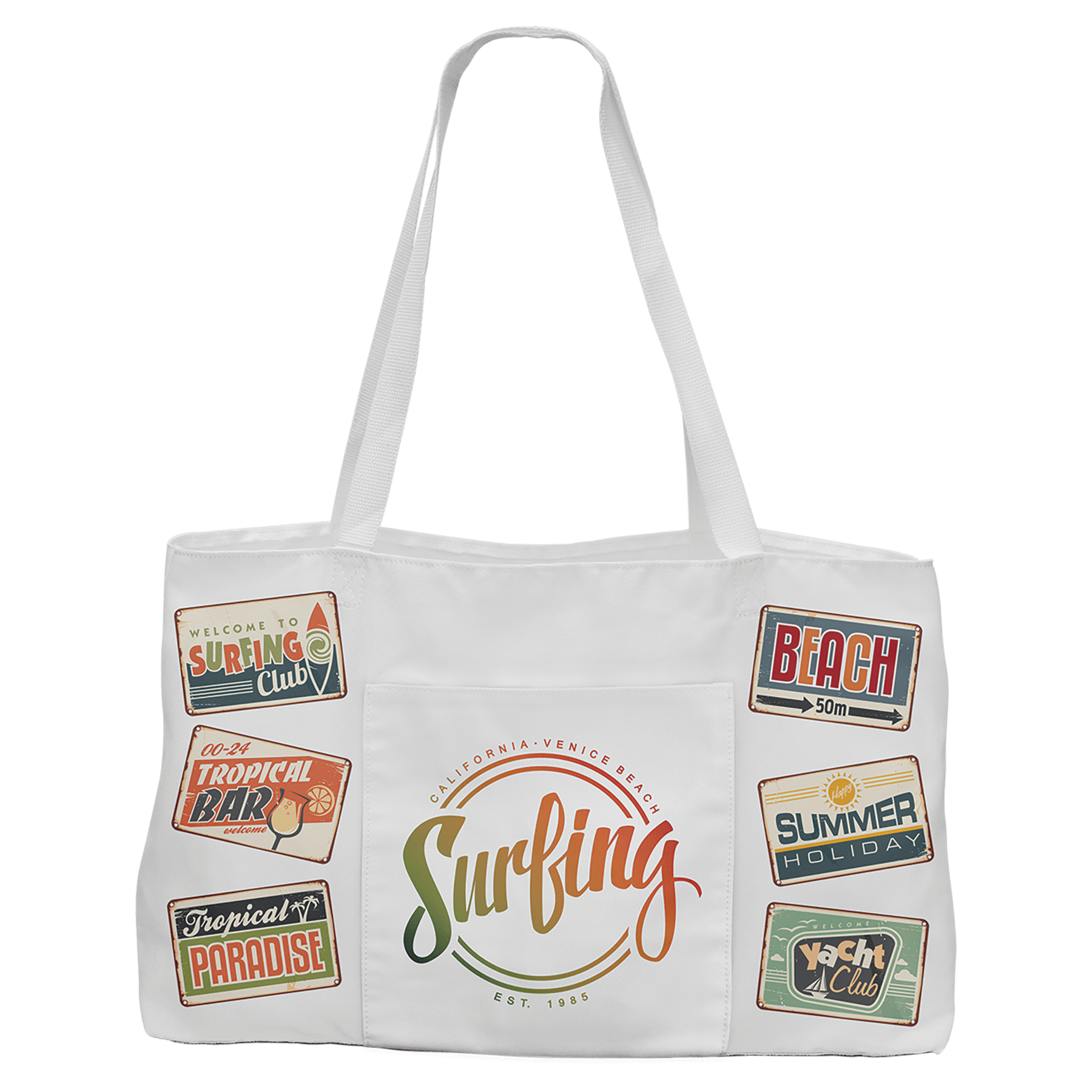 19" x 12" Canvas Bag with 5" Rawhide Laserable Leatherette Gusset