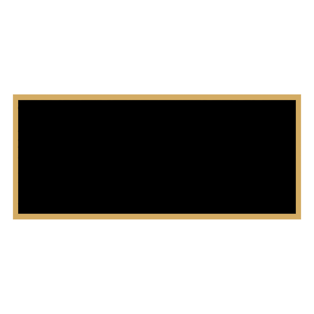1" x 2 1/4" Black Laserable Brass Plaque Plate with Border