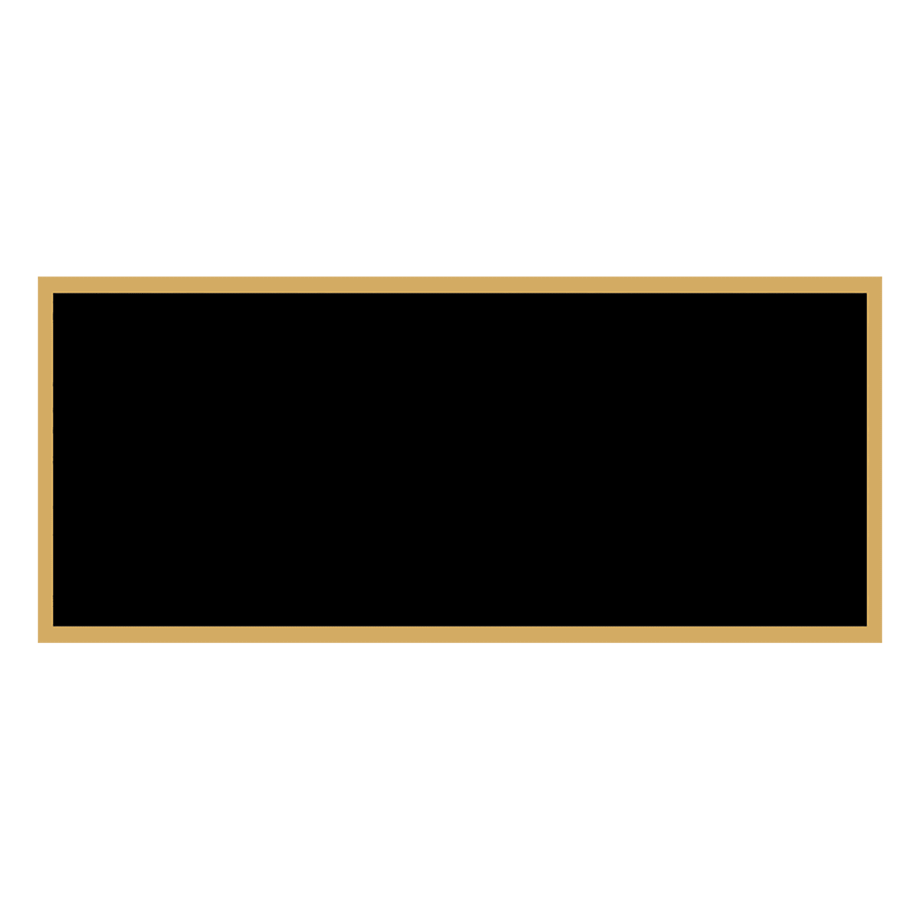 1" x 2 1/4" Black Laserable Brass Plaque Plate with Border
