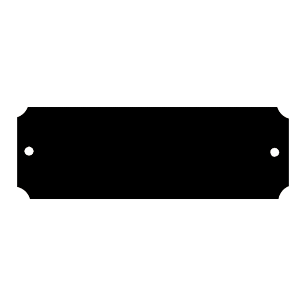 1 1/4" x 2 1/2" Laserable Brass Plate with Notched Corners and Two Holes