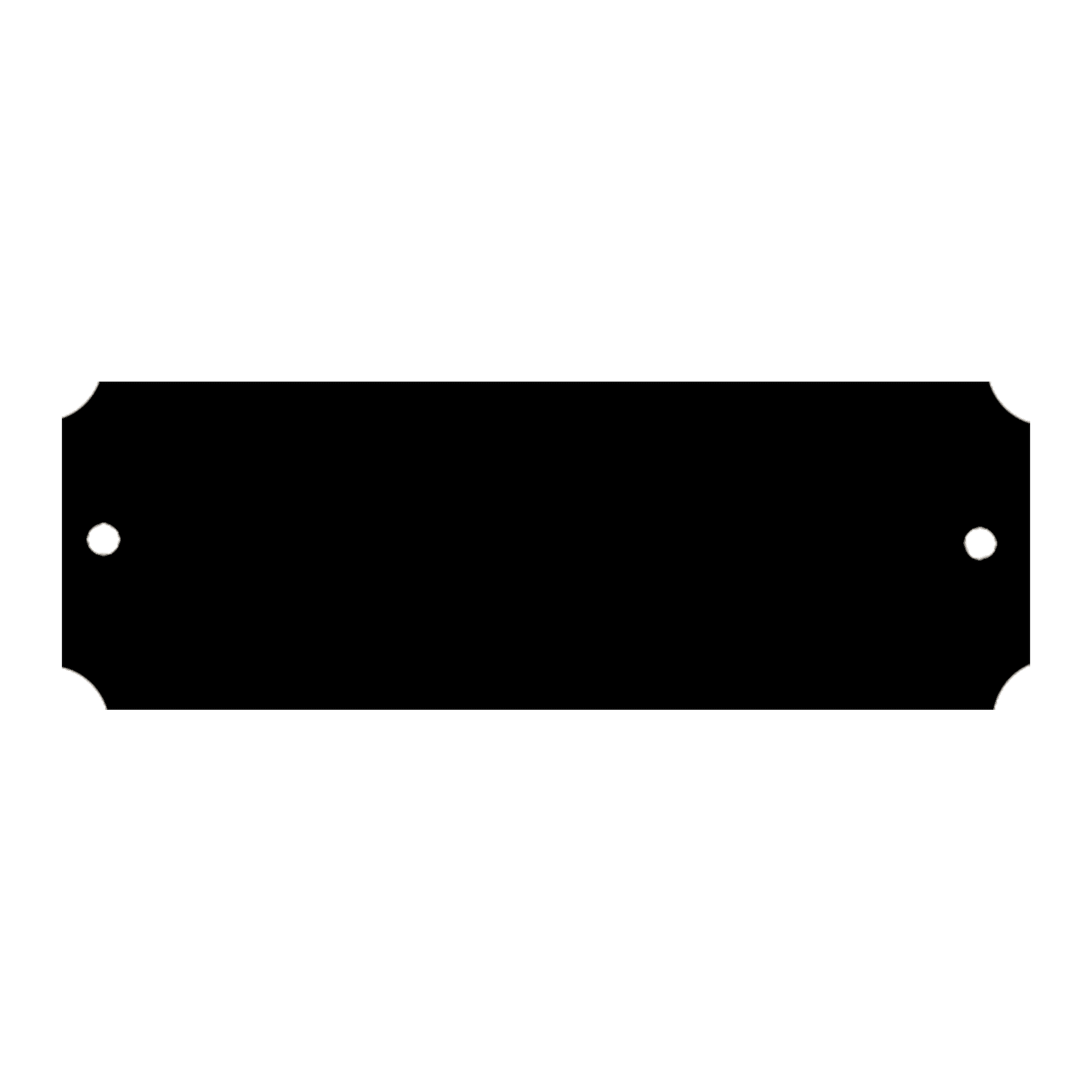 1 1/4" x 2 1/2" Laserable Brass Plate with Notched Corners and Two Holes