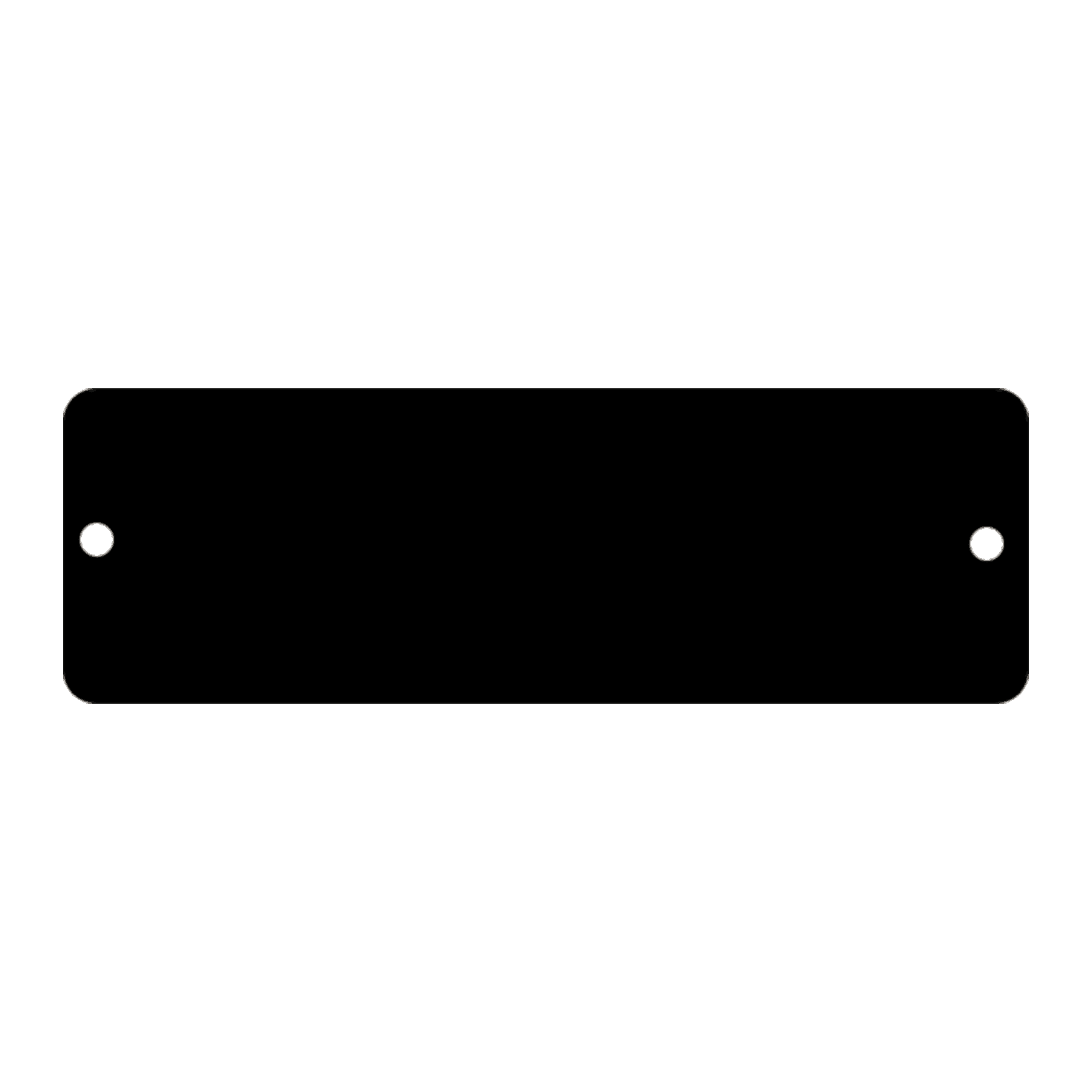 1" x 3 1/4" Laserable Brass Plate with Rounded Corners and Two Holes