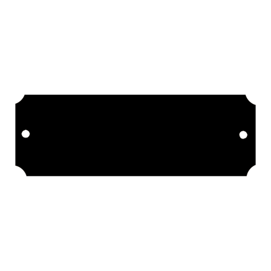 1" x 3" Laserable Brass Plate with Notched Corners and Two Holes