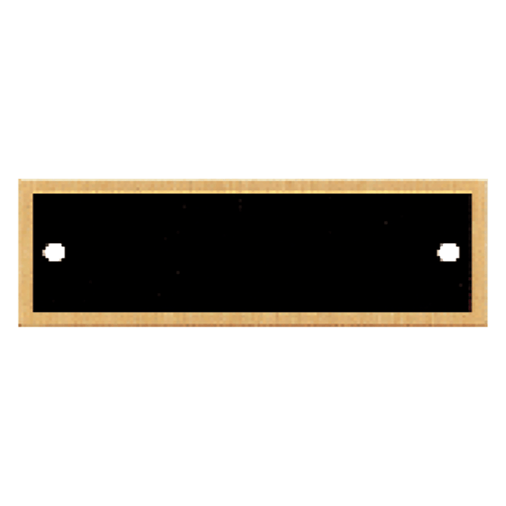 7/8" x 2 3/4" Black Laserable Brass Plate with Border and Two Holes