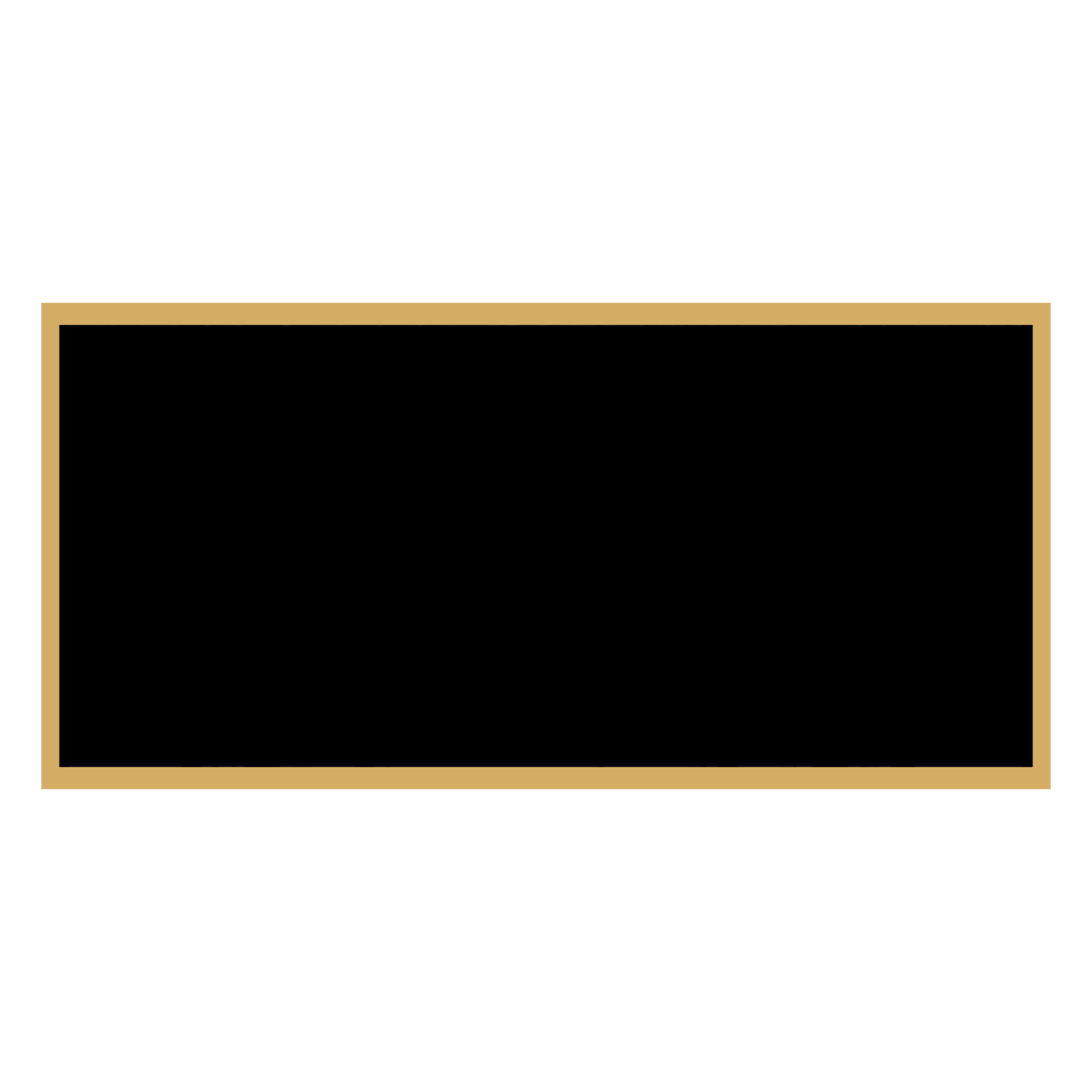 1 1/4" x 2 1/2" Black Laserable Brass Plaque Plate with Border
