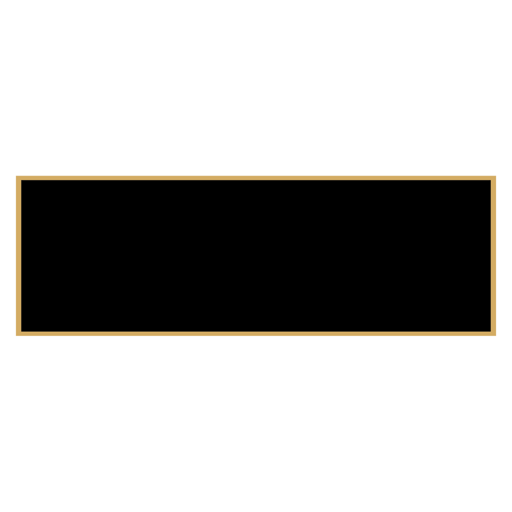 1 1/16" x 3 1/16" Black Laserable Brass Plaque Plate with Border