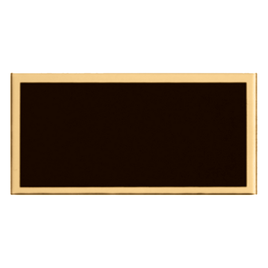 1 1/2" x 3" Laserable Aluminum Black Plate with Gold Border