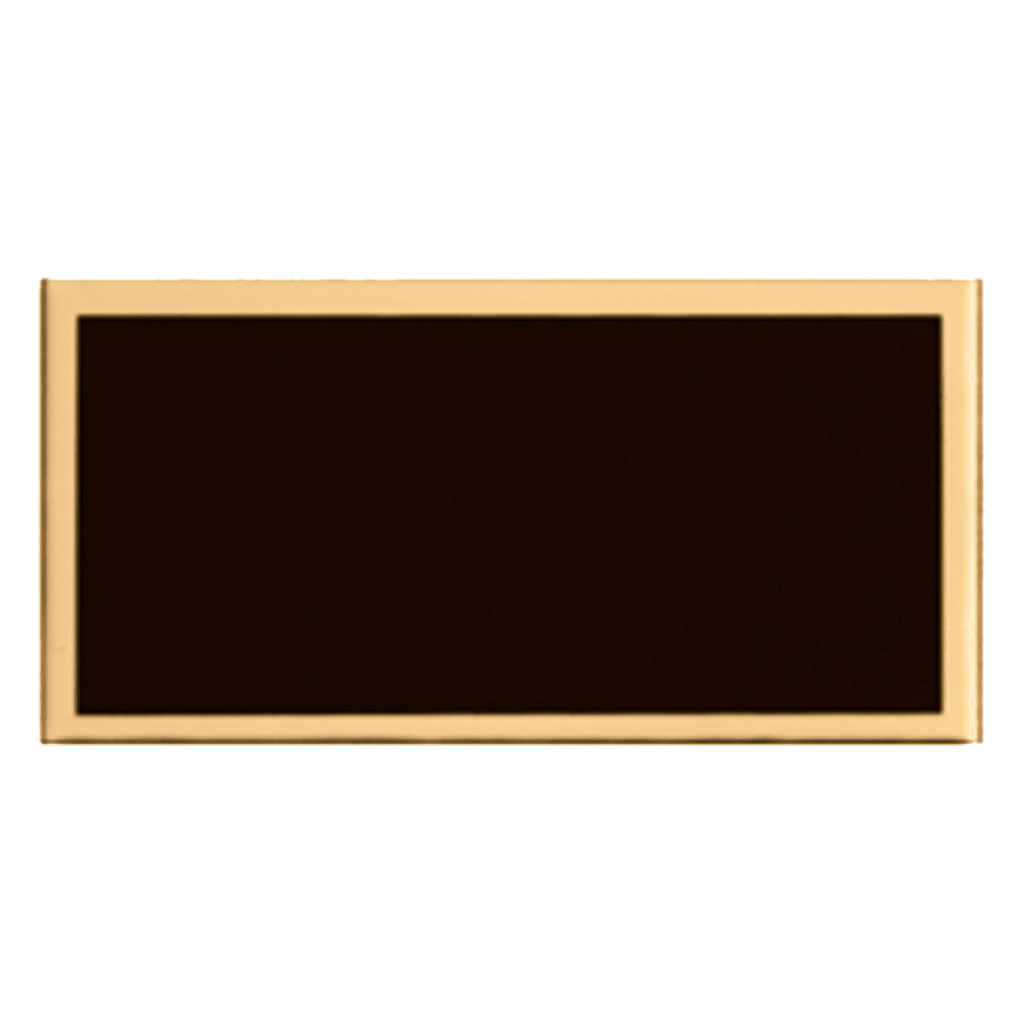1 1/2" x 3" Laserable Aluminum Black Plate with Gold Border