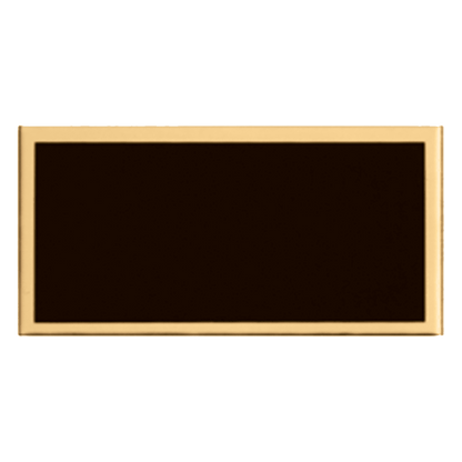 1 1/2" x 3" Laserable Aluminum Black Plate with Gold Border