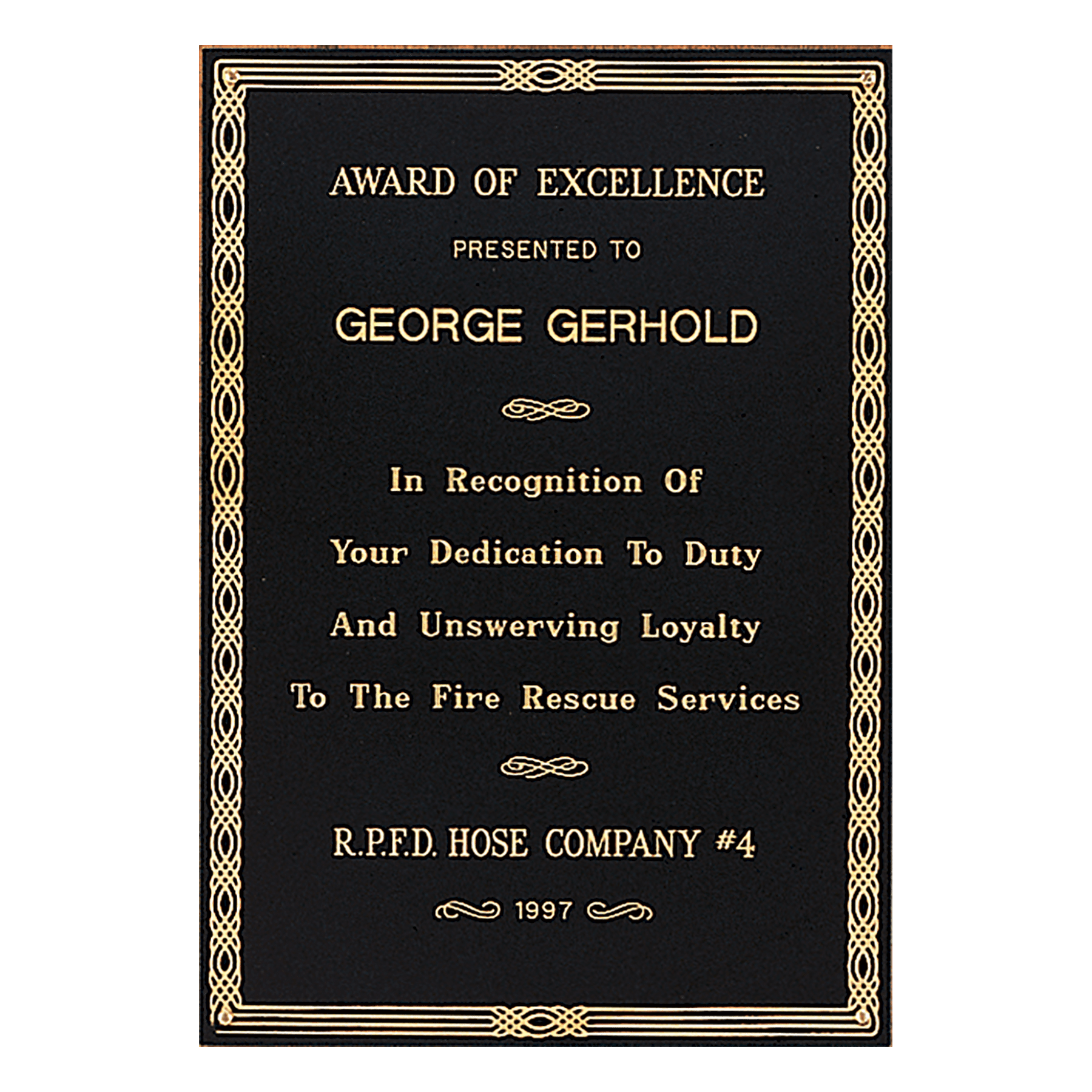 3 3/4" x 5 3/4" Laserable Black Brass Plate with Design Border