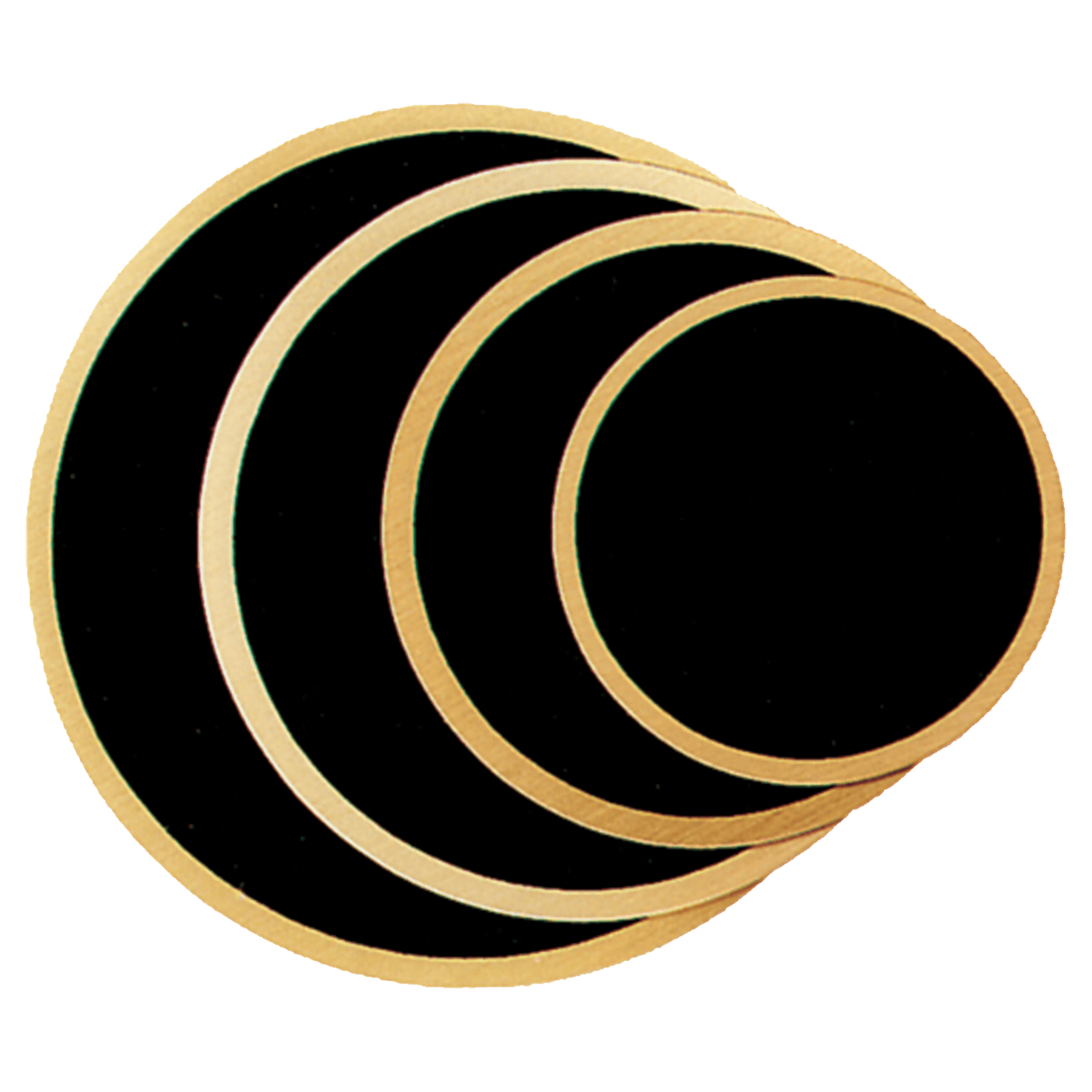 2 1/2" Round Black Laserable Brass Plate with Border