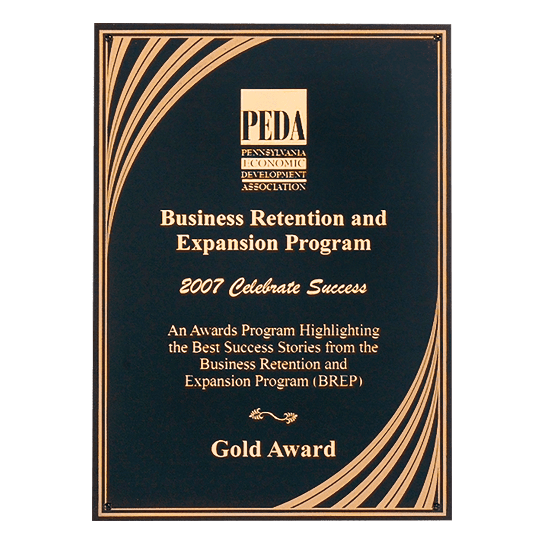 7" x 10" Black Laserable Brass Plate with Cascading Swirl Border and Four Holes