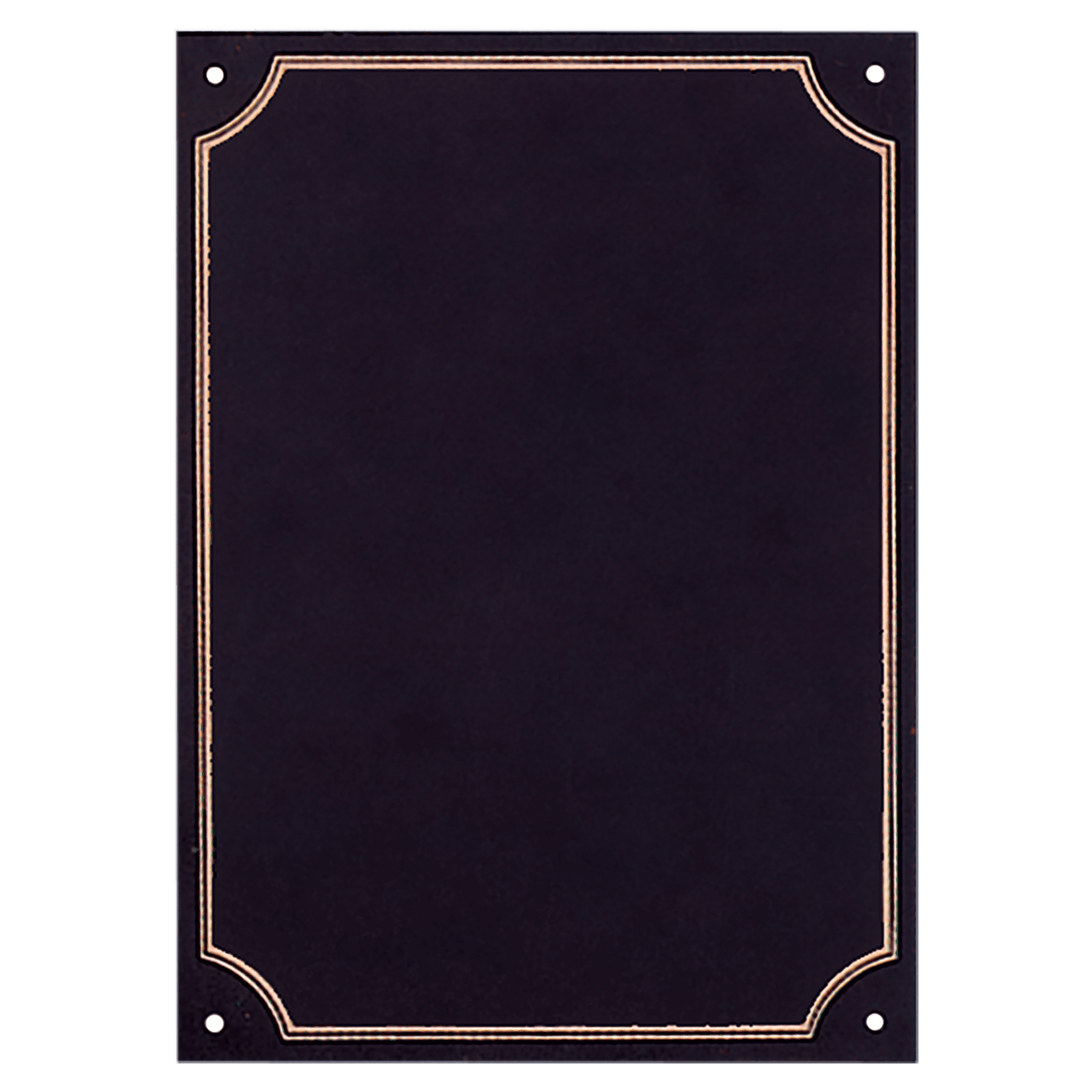 5 1/4" x 7 1/4" Laserable Brass Plate with 4 Holes