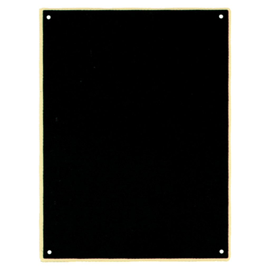 4" x 6" Black Laserable Brass Round Corner Plaque Plate with Thin Border and 4 Holes