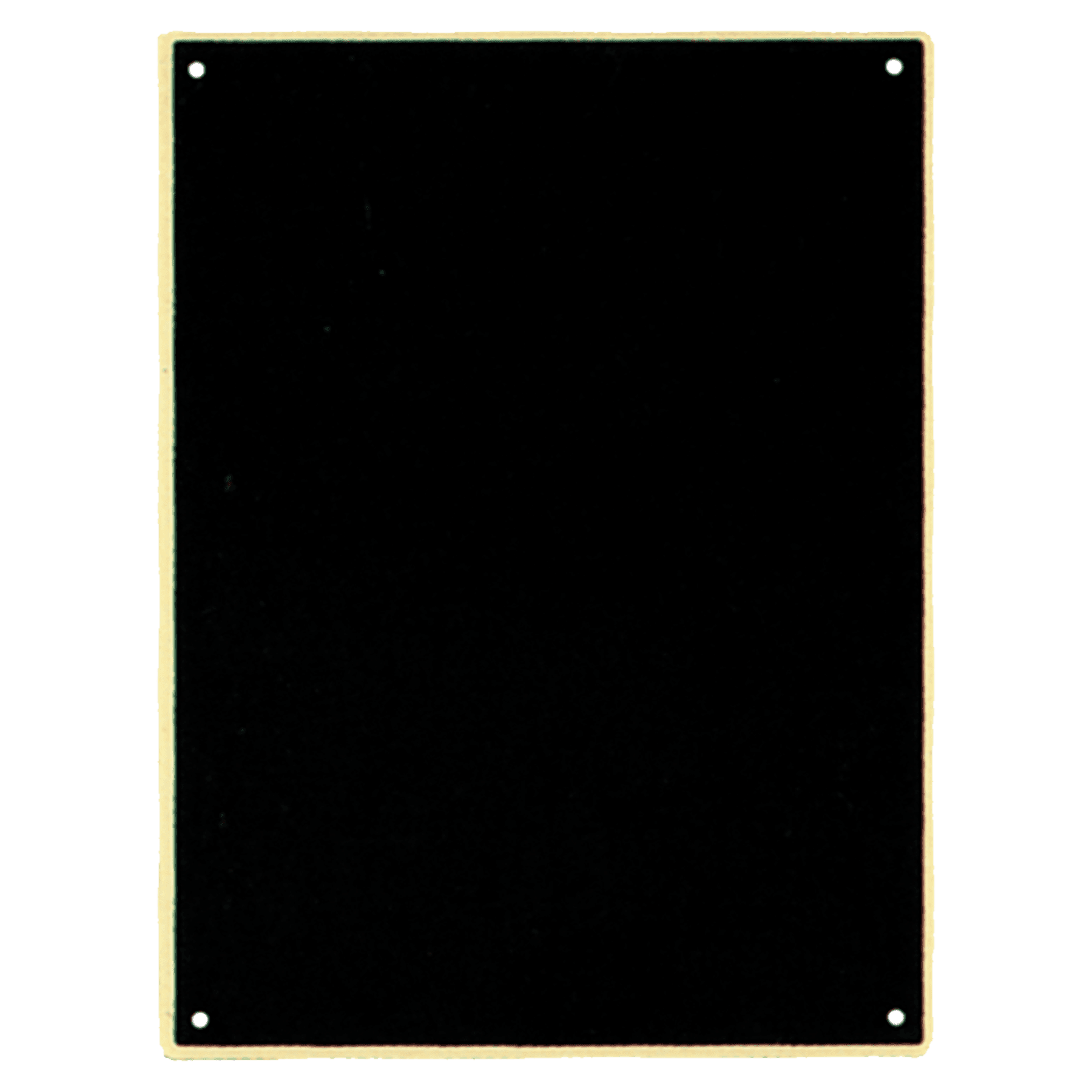 4" x 6" Black Laserable Brass Round Corner Plaque Plate with Thin Border and 4 Holes