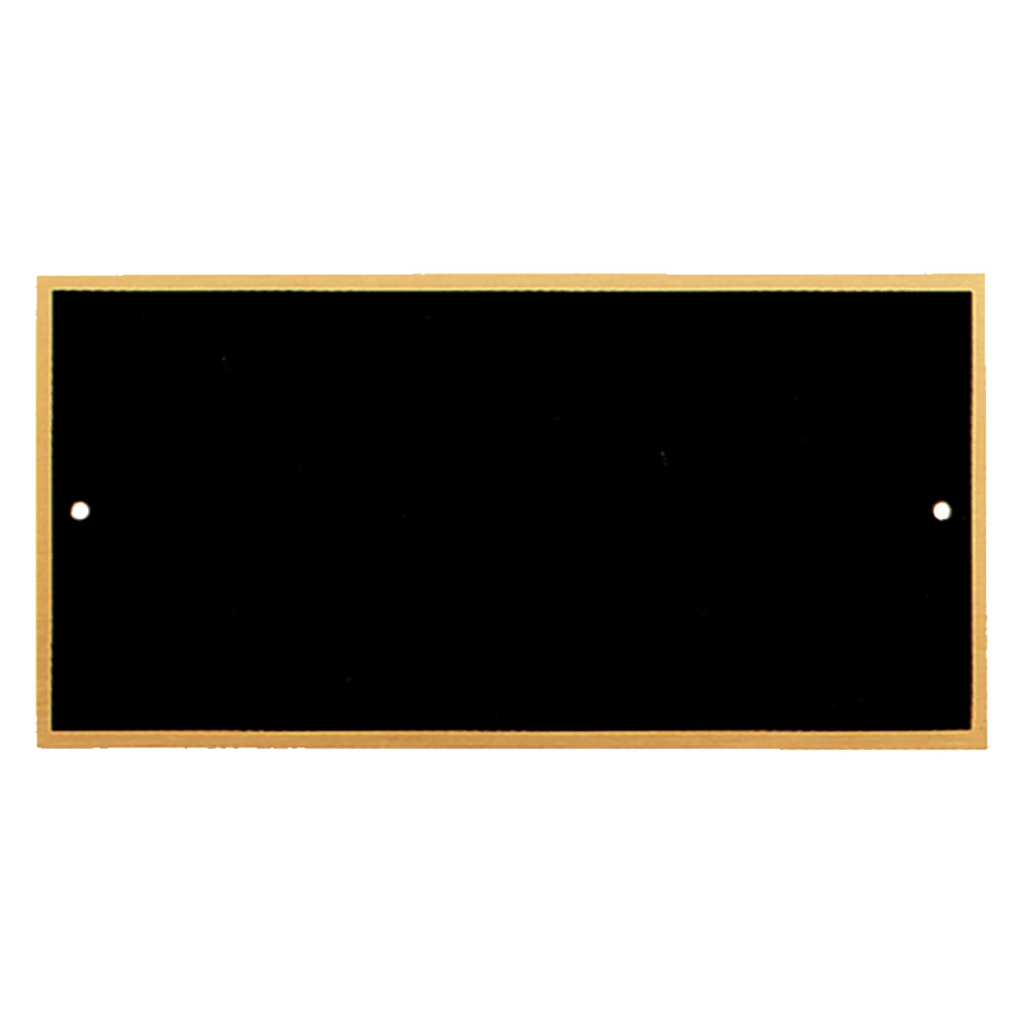 2 3/8" x 5 3/4" Black Laserable Brass Plate with Border and 2 Holes