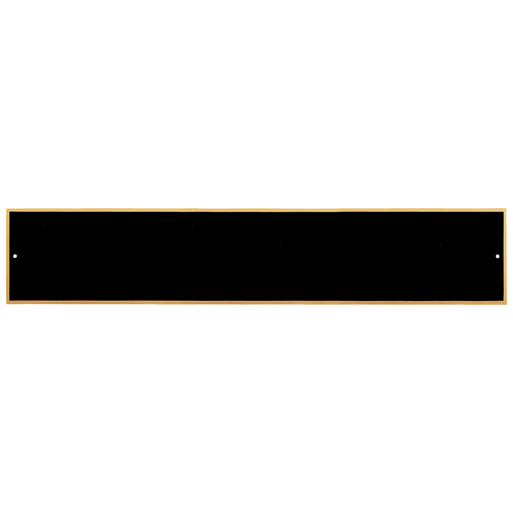 1 3/4" x 8 7/8" Black Laserable Brass Plate with Border and 2 Holes