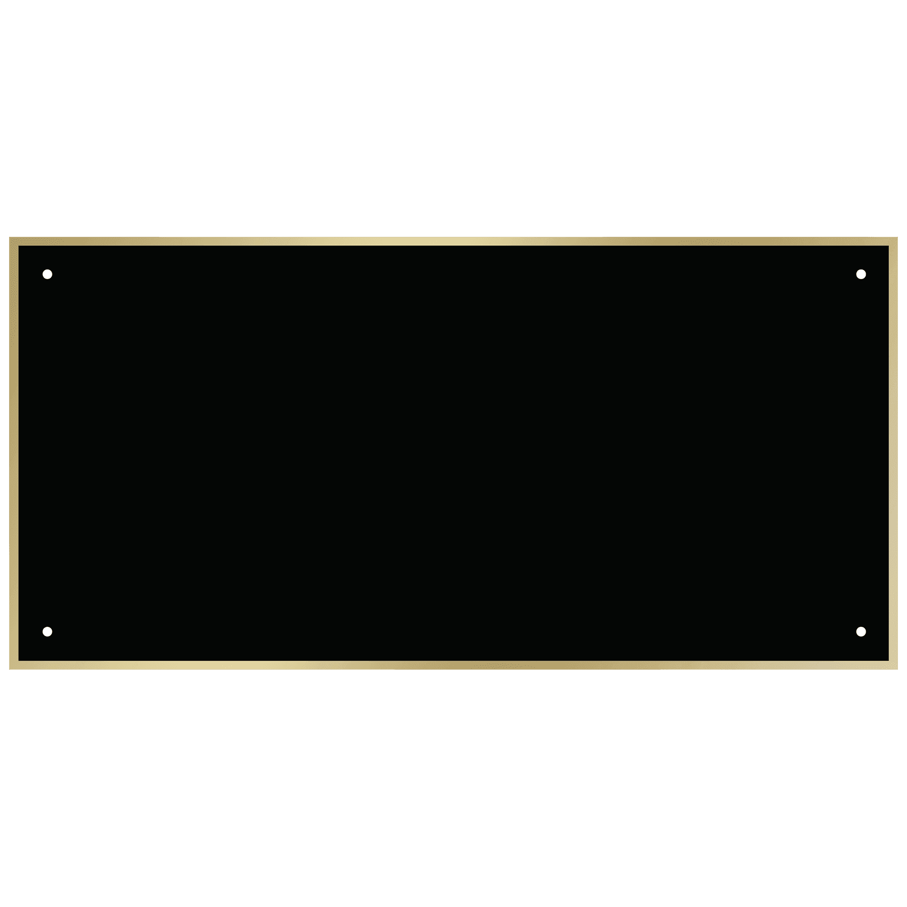 4 3/4" x 9 3/4" Black Laserable Brass Plate with Thin Border and 4 Holes