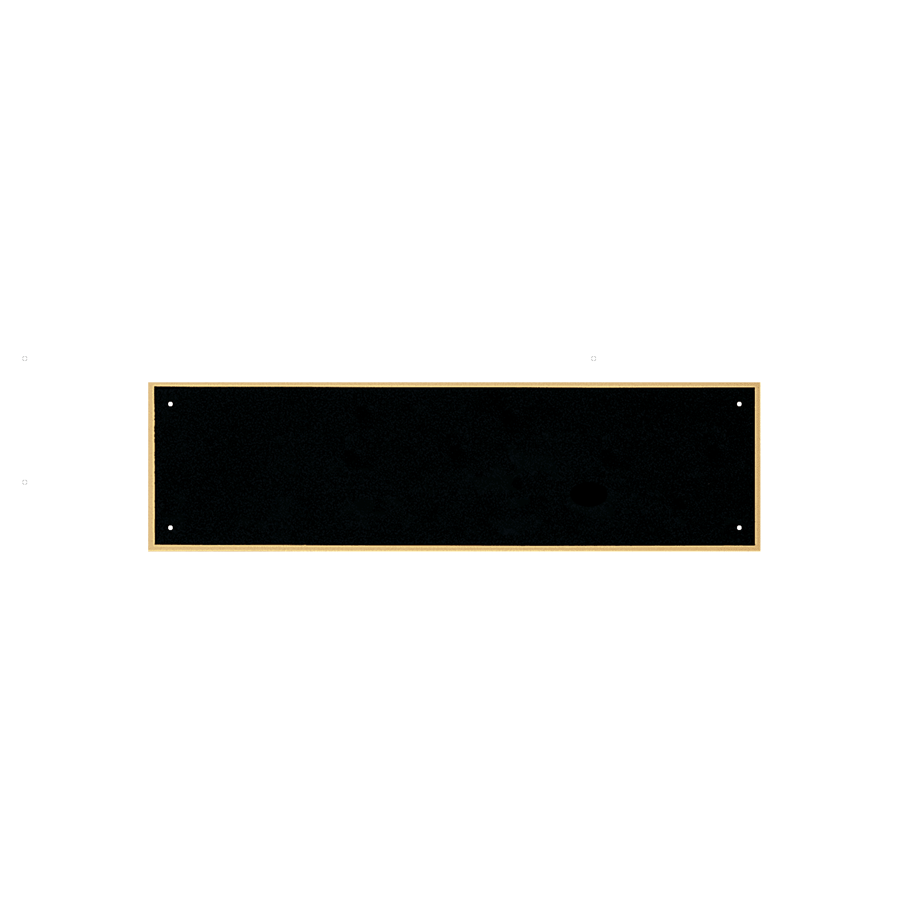 3" x 10 3/4" Black Laserable Brass Plate with Thin Border and 4 Holes