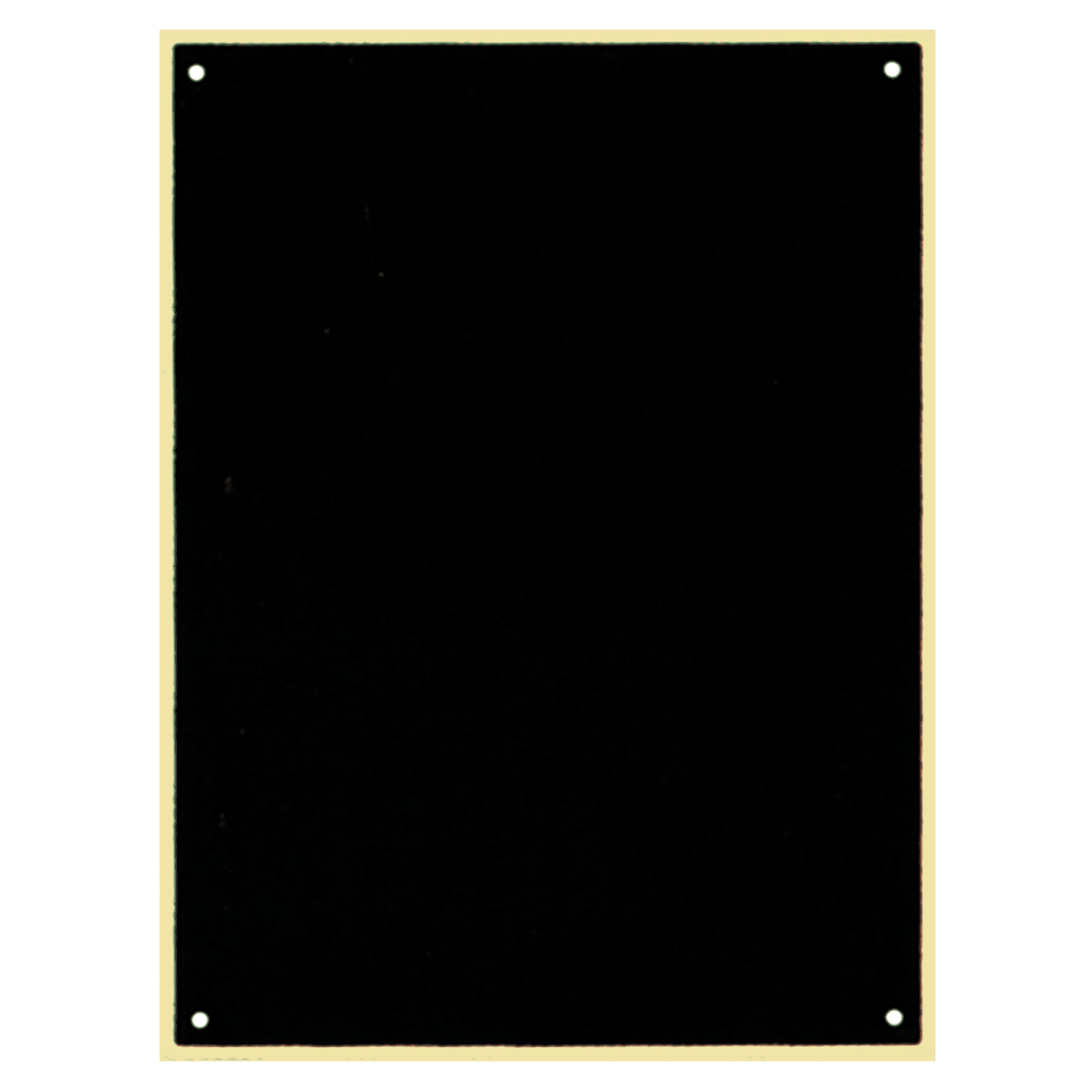 3 5/8" x 4 5/8" Black Laserable Brass Plate with Thin Border and 4 Holes