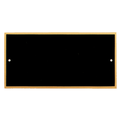 1 1/2" x 3 3/4" Black Laserable Brass Plate with Border and 2 Holes