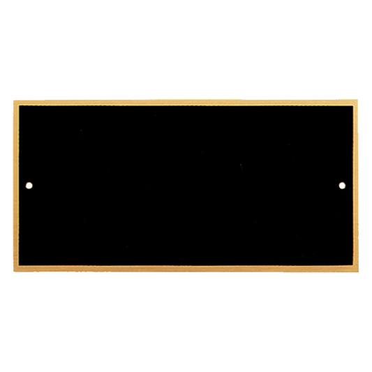 1 1/2" x 3 3/4" Black Laserable Brass Plate with Border and 2 Holes