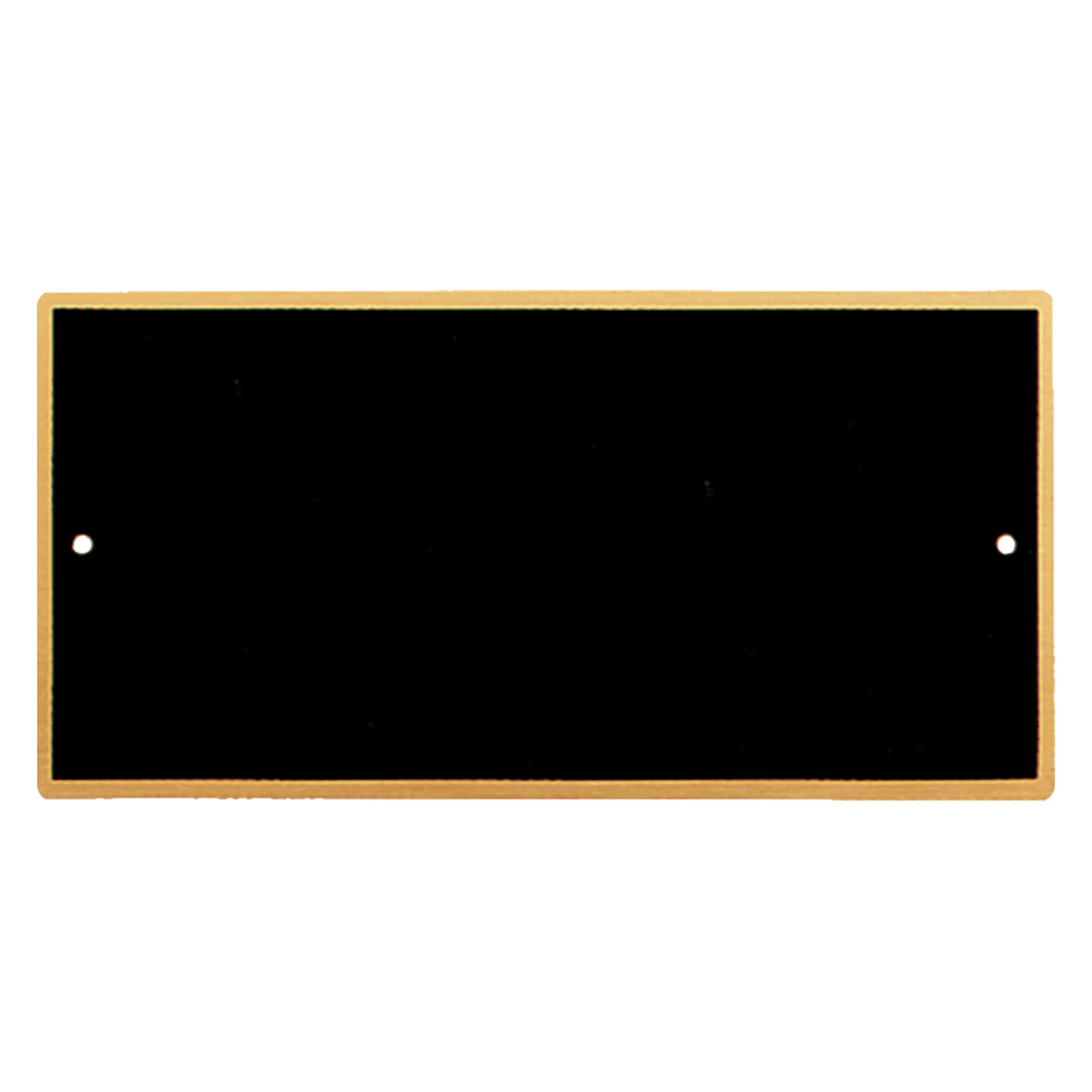 3 3/8" x 8" Black Laserable Brass Plate with Border Rounded Corners and Two Holes