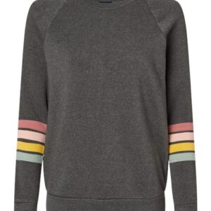 Women's Striped Sleeves Crewneck Sweatshirt
